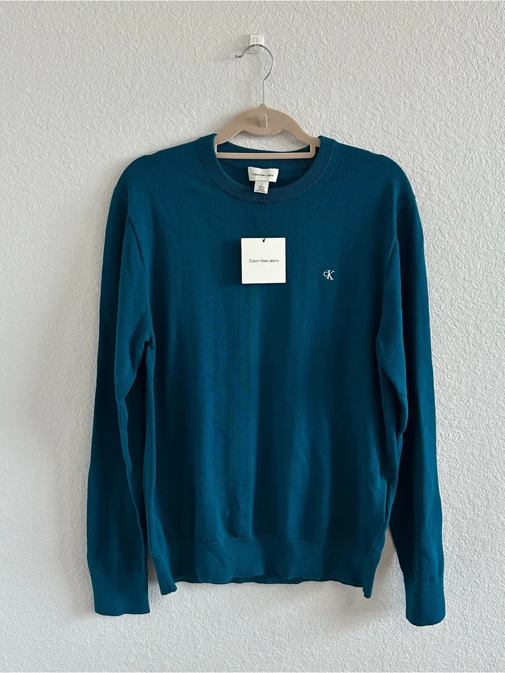 Calvin Klein Men's Teal Crewneck Sweater